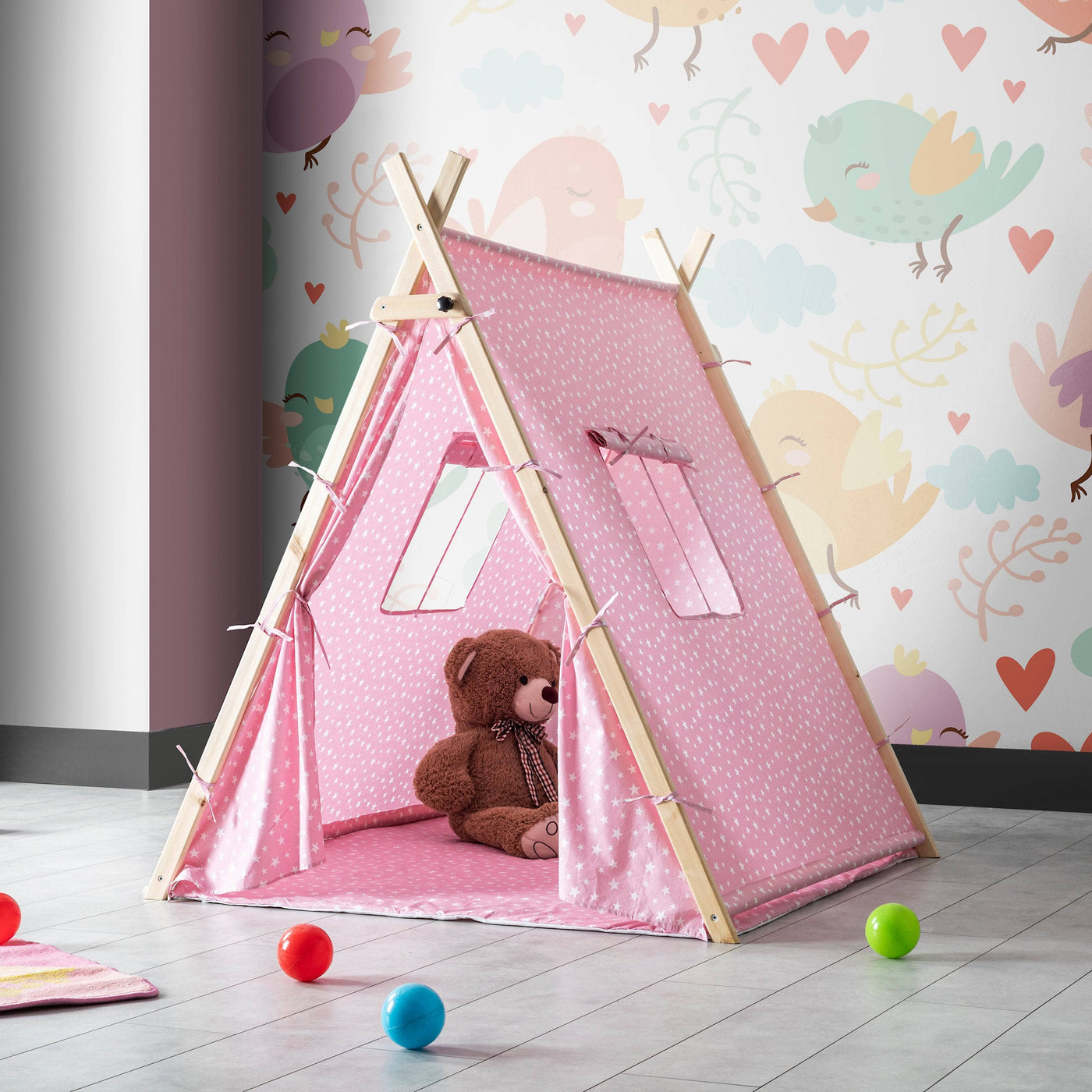 Doroo Kids Teepee Tent, Pink Kids Furniture sazy.com
