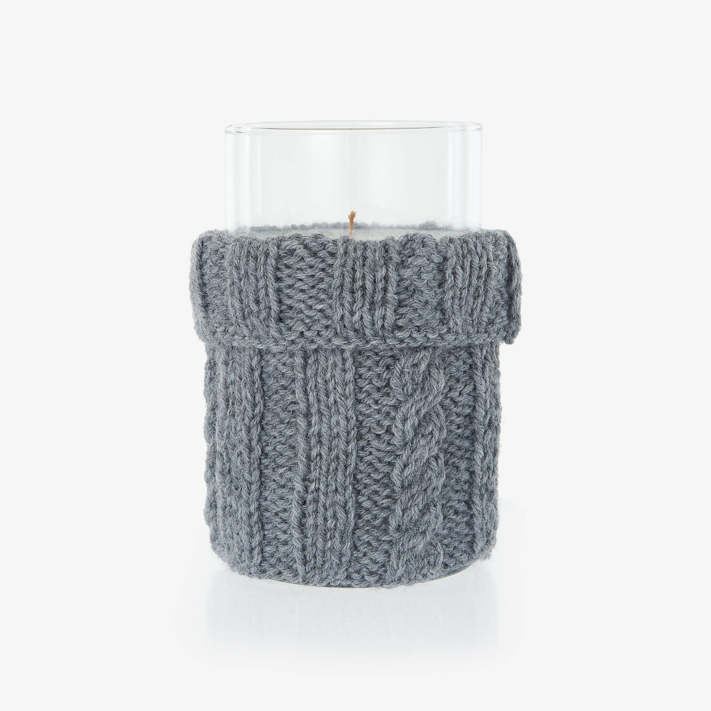 Knitted Candle, Grey, 820 g - 2
