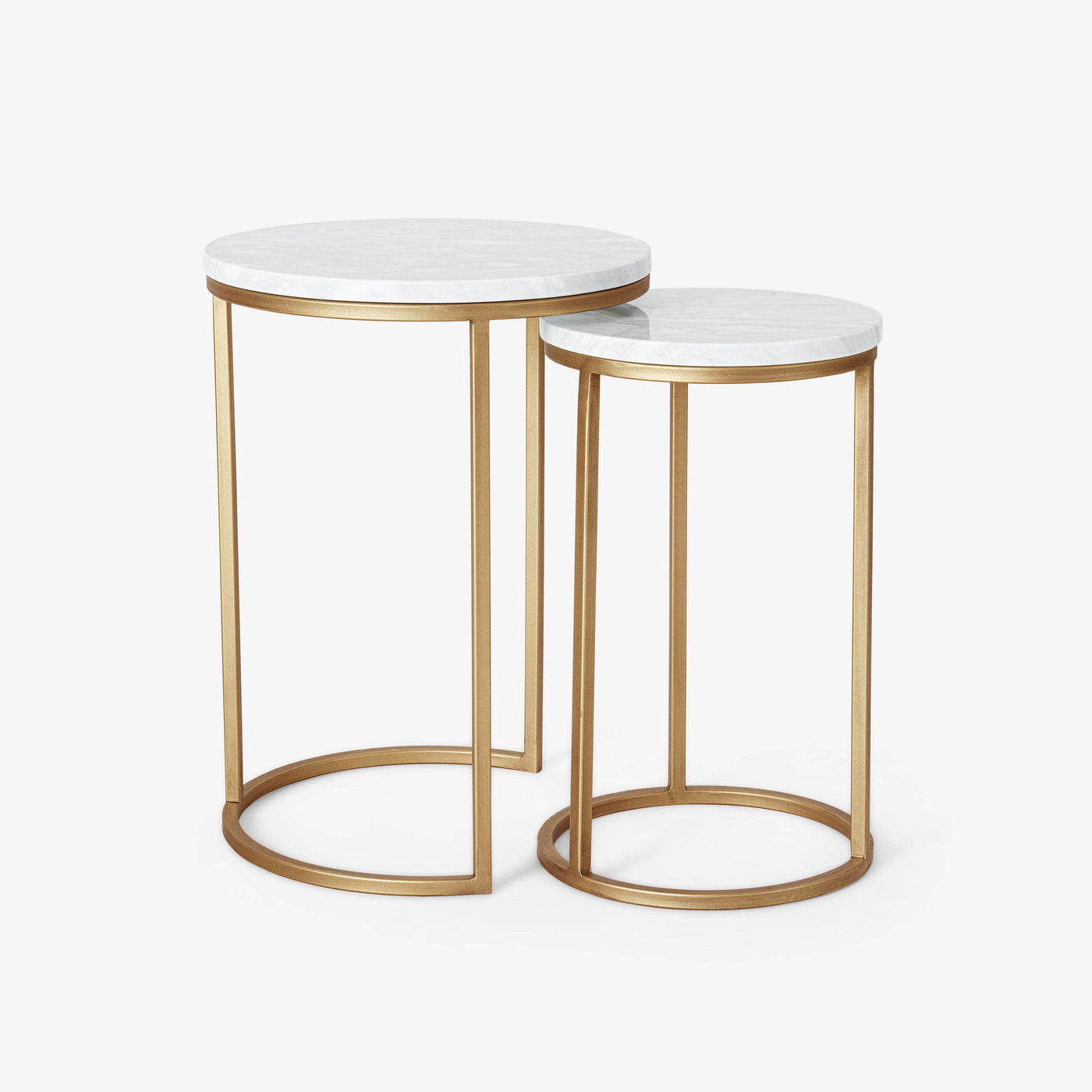 Carrara Marble - Metal Nesting Coffee Tables, Gold, Set - 1