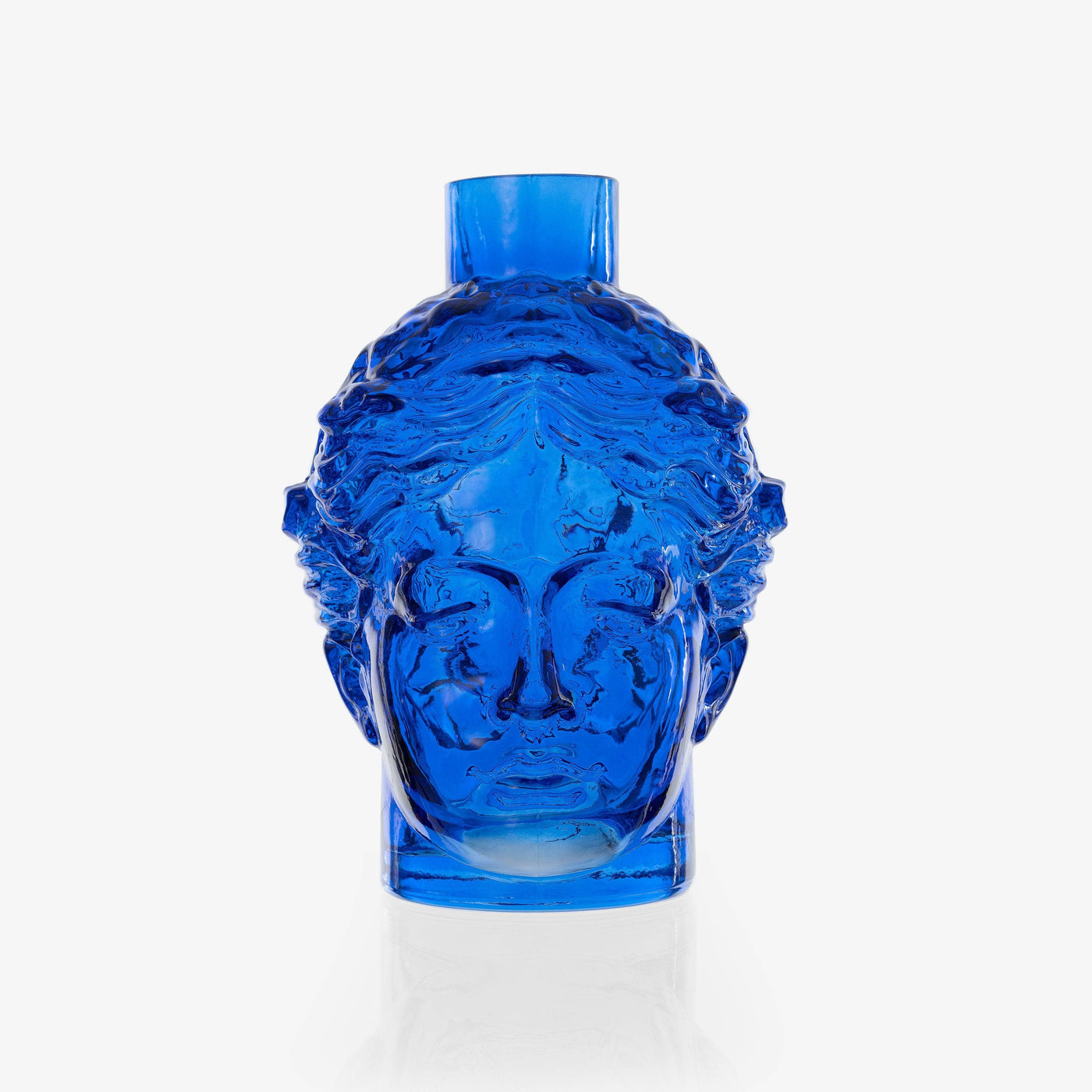 Tyche Glass Head Vase, Blue Vases sazy.com