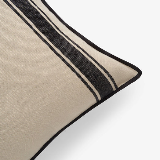 Lido Striped Linen Cushion Cover, Natural - Black, 45x45 cm - 4