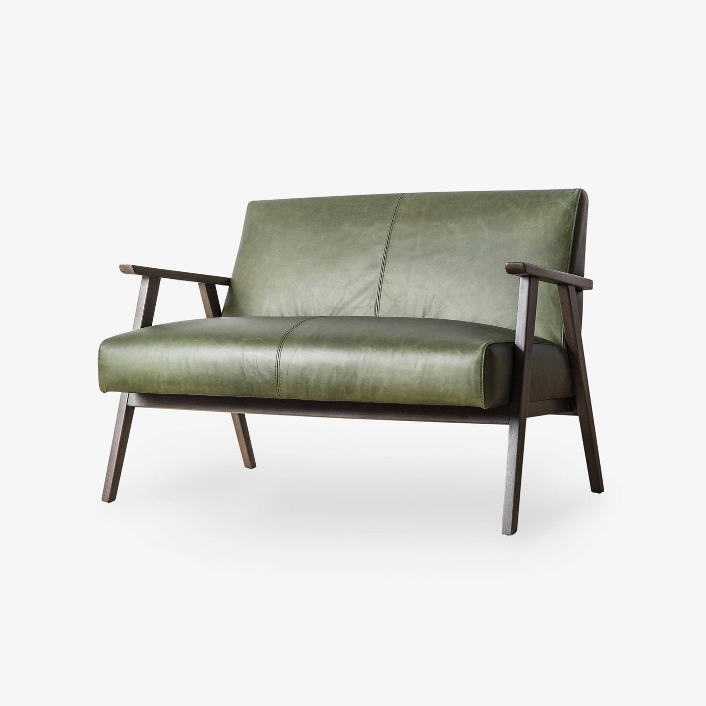 Neyland 2 Seater Leather Sofa, Green - 3