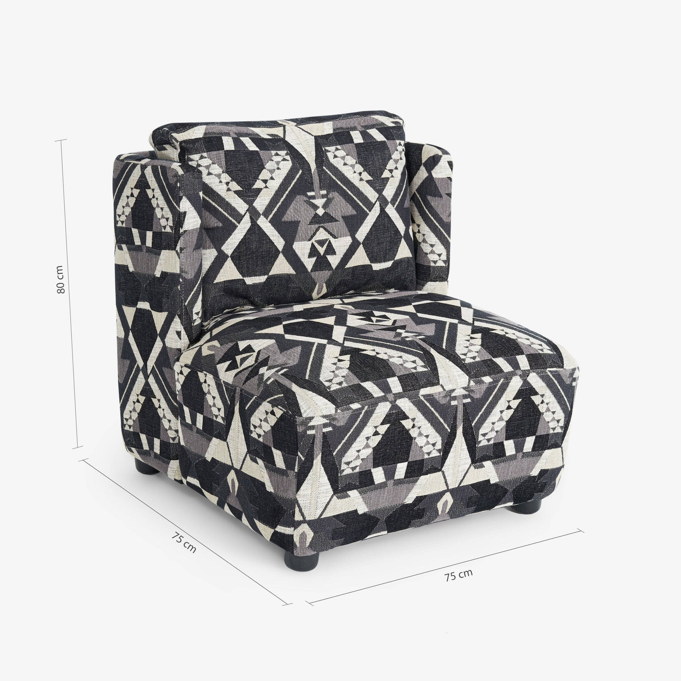 Otti Armchair, Black - White Armchairs sazy.com