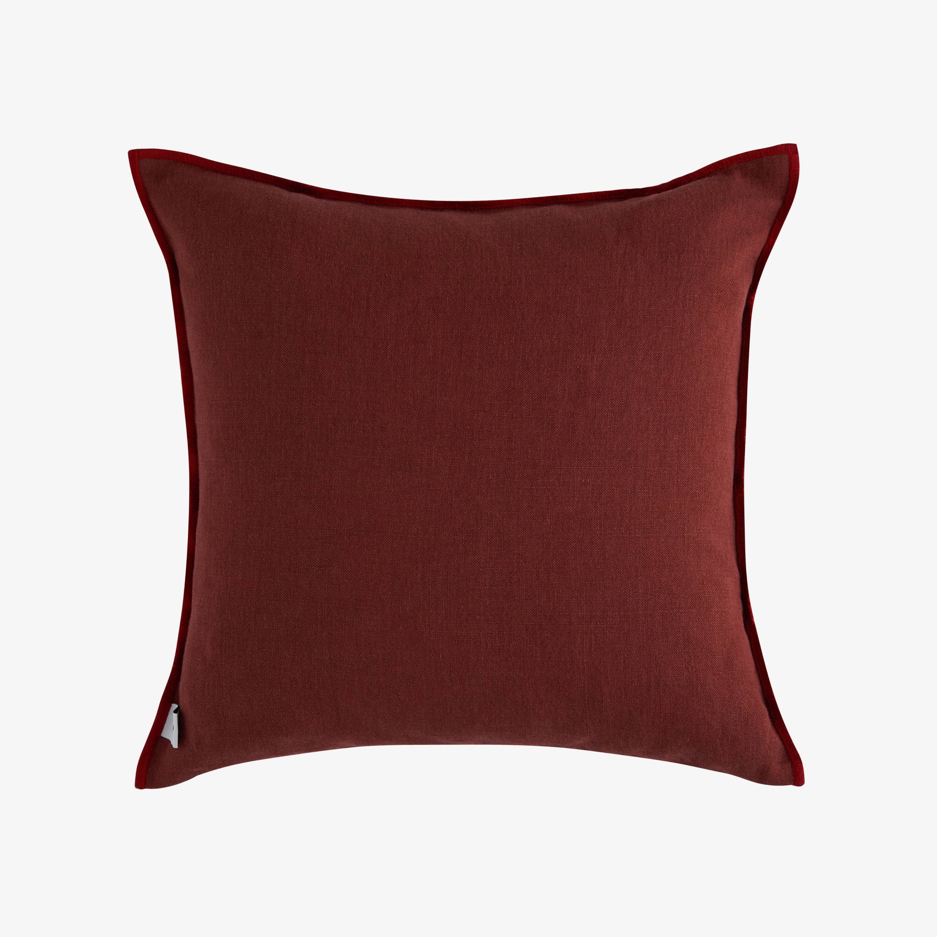 Lido Striped Linen Cushion Cover, Natural - Red, 45x45 cm - 2