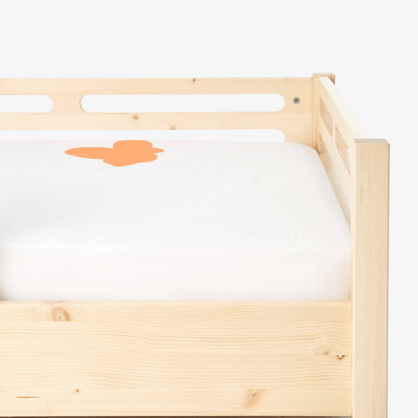 Bird Fitted Sheet, White - Orange, 90x190 cm Kids Bedding sazy.com