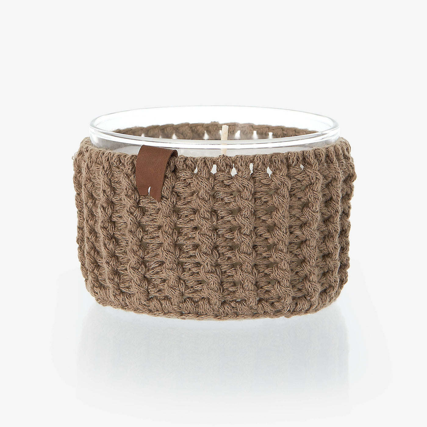 Hugga Knitted Candle, Brown, 300 g Candles sazy.com