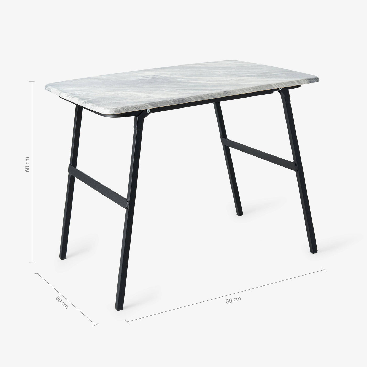 Lavantis Folding Table, Black, 60x80x60cm - 2
