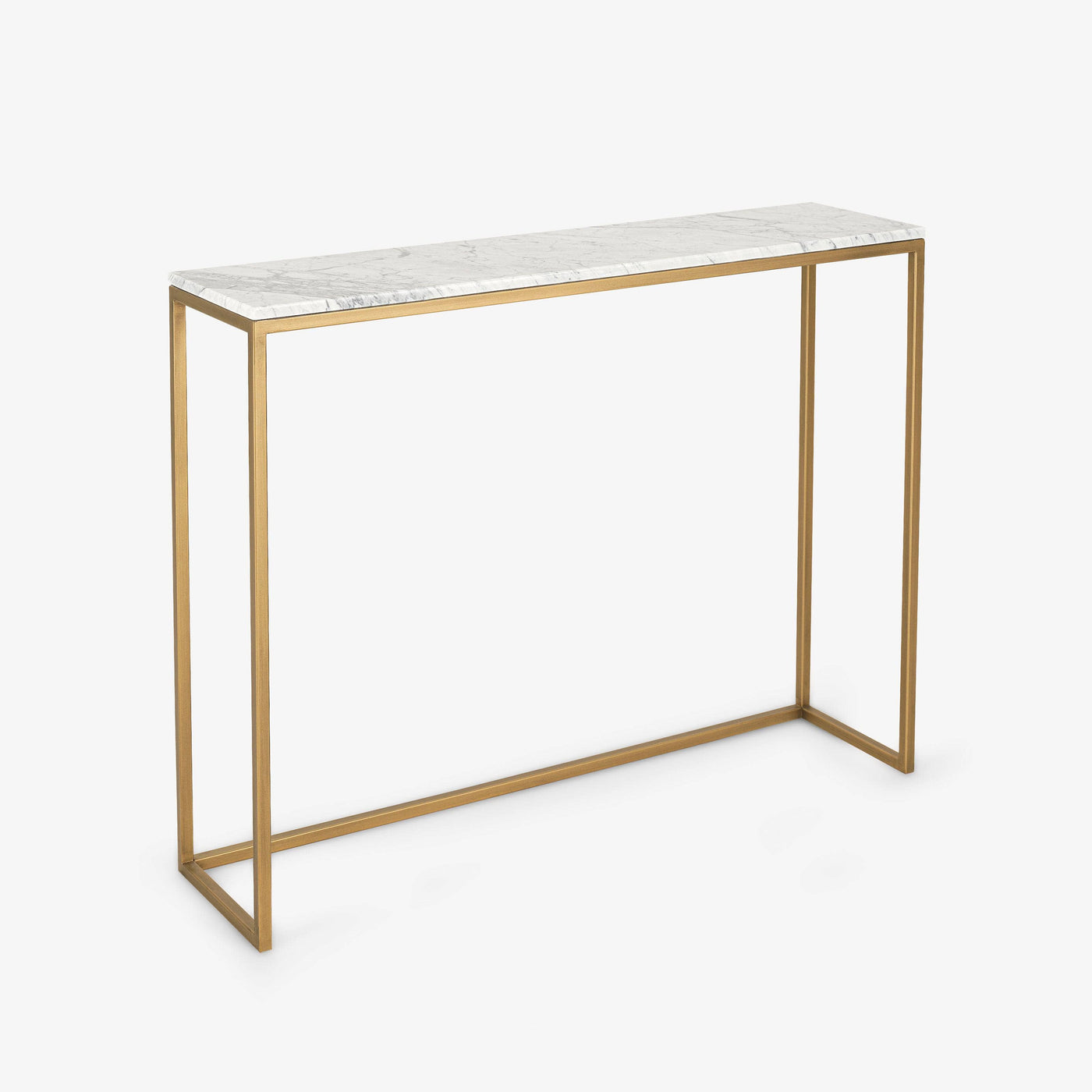 Carrara Marble - Metal Console Table, Bronze - White - 2